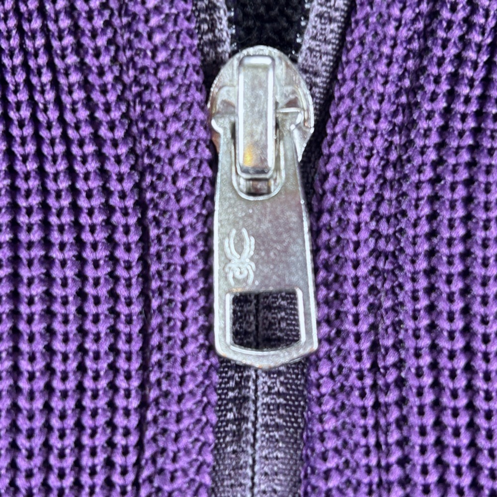 Spyder Full Zip Sweater Jacket Women S Purple Ribbed Knit Gorpcore Athleisure - Picture 5 of 16